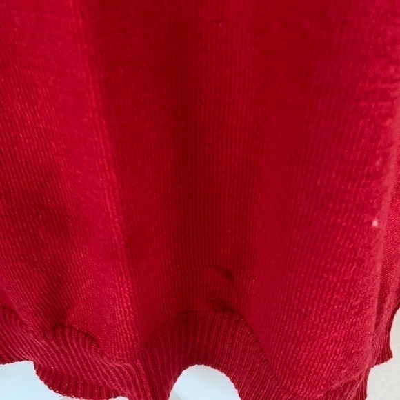 TABI  Red Virgin Wool Mock Neck Top Sleeveless Pullover Sweater Shell Sz L - Picture 8 of 14